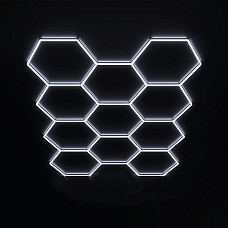 11 x Шестоъгълни панели, LED осветление "Пчелна пита" за дома, гаража и работилницата – DUa655 - Sellzone.bg 11 x Шестоъгълни панели, LED осветление "Пчелна пита" за дома, гаража и работилницата – DUa655